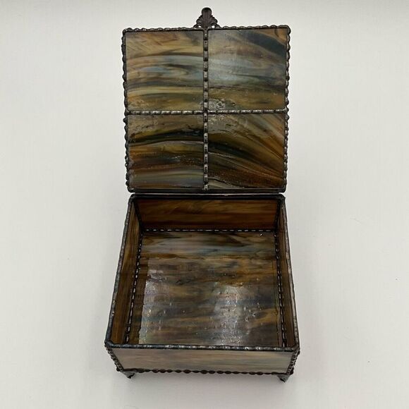 HANDCRAFTED Stained Glass Jewelry Box Keepsake Box - Picture 6 of 6